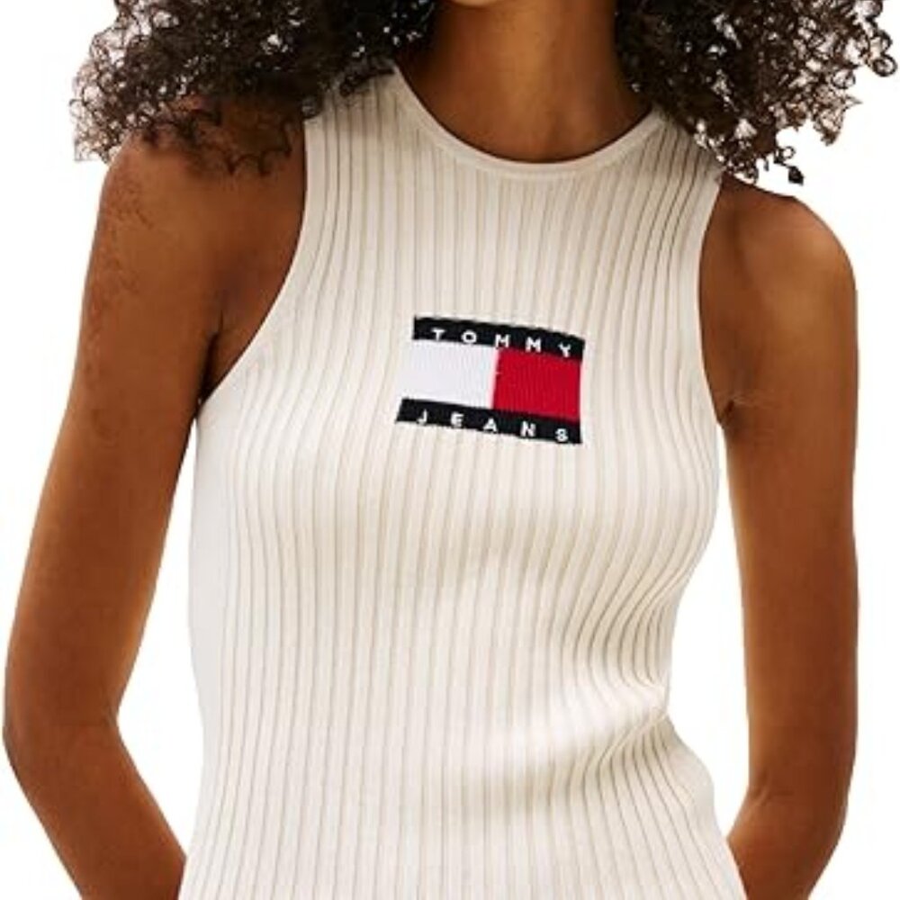 Tommy Jeans Women's Sleeveless Mini Dress with Flag Detail